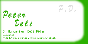 peter deli business card